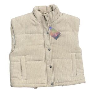 Say What? Beige Corduroy Vest NWT